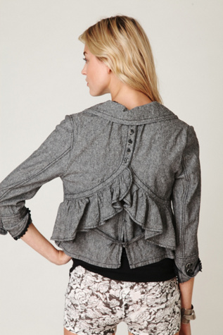 Cropped Ruffle Peplum Jacket