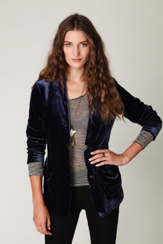 Slouchy Velvet Blazer