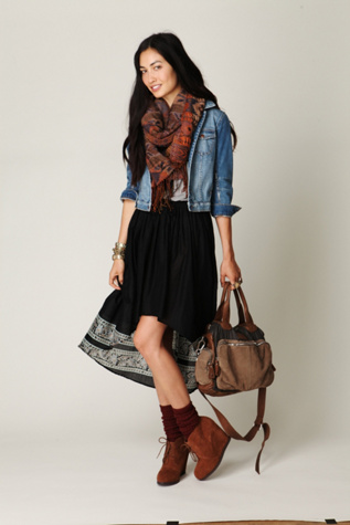 High Low Crinkle Skirt