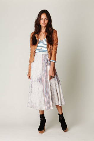 Printed Wrap Skirt