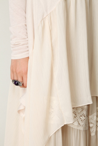 Long Sleeve Chiffon Hem Trapeze Tunic