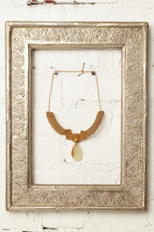 Vintage Macrame and Agate Necklace