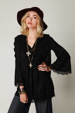 Crochet Trim Lurex Tunic