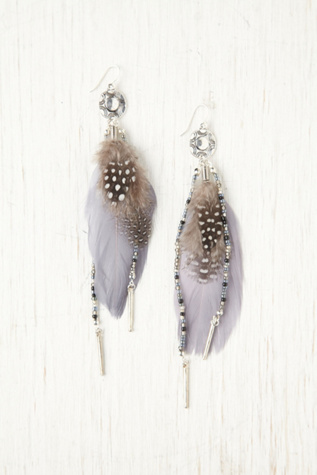Feather Drop Beaded Earring
