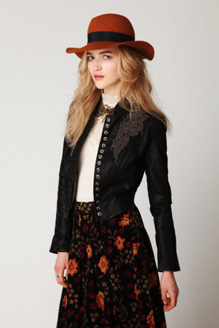 Embellished Vegan Leather Jacket
