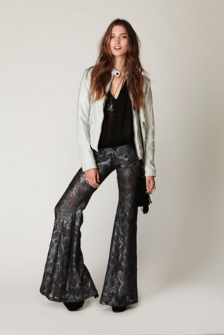 Metallic Lace Bell Bottom