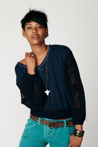 Crochet Sleeve Pullover