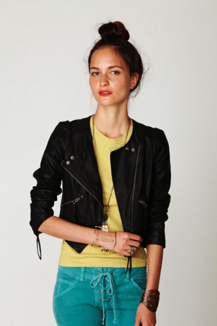Double Breasted Vegan Leather Jacket