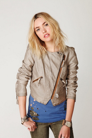 Double Breasted Vegan Leather Jacket