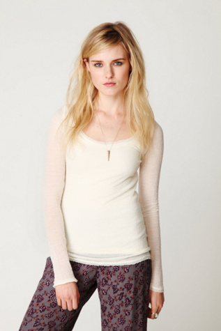 Gauzy Knit Long Sleeve Top