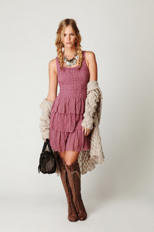 Ruffle Layer Fit-n-Flare Dress