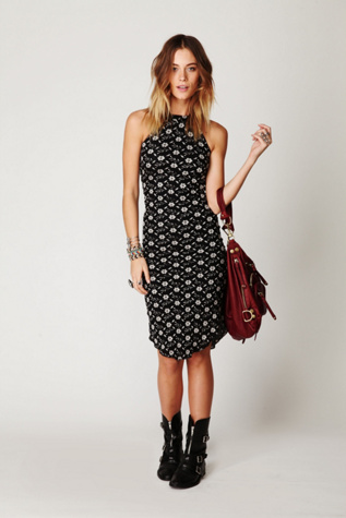 Floral Shirt Tail Pucker Dress