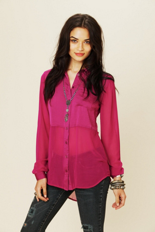 Sheer Buttondown Tunic