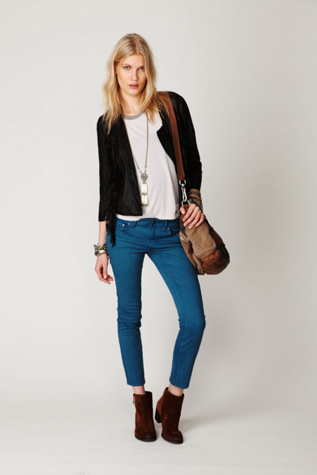 Colored Denim Skinny Ankle Crop