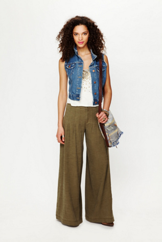 High Waist Linen Pleated