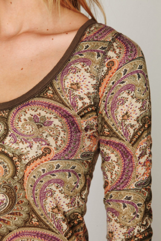Paisley Printed Long Sleeve Top