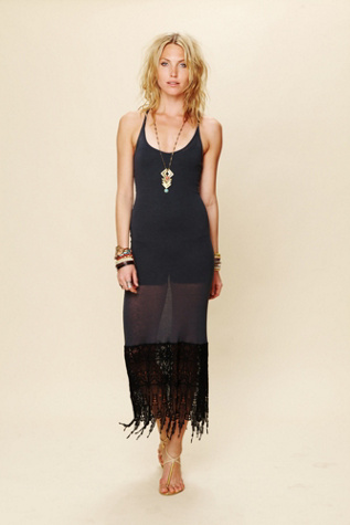 Slub Crochet Maxi Slip