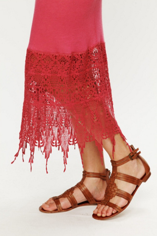 Slub Crochet Maxi Slip