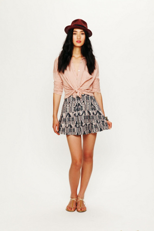 Pleated Structured Mini Skirt
