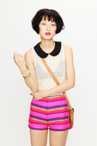 High Waisted Baja Stripe Shorts
