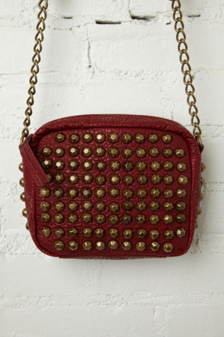 Hammered Stud Zip Crossbody