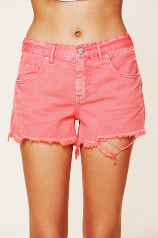 Colored Denim Cutoff Shorts
