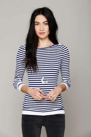 Navy Stripe / White