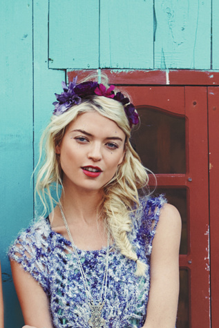 Tonal Ribbon Flower Headdress
