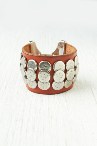 Hammered Stud Leather Cuff