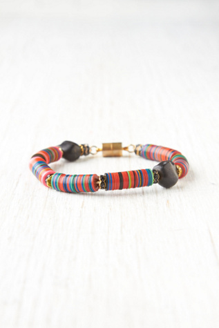 Multicolor Beaded Skull Bracelet