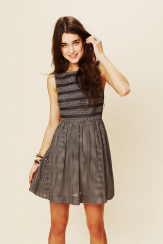 Lace Inset Fit and Flare Dress