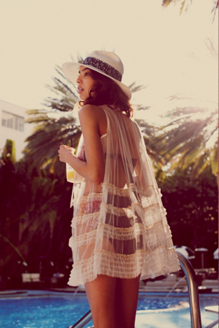 Ruffle Me Up Mesh Tunic
