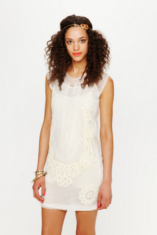 Candela Elle Embroidered Dropwaist Mini Dress