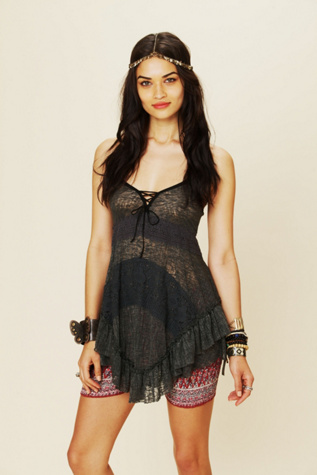 Lace Panel Babydoll Top