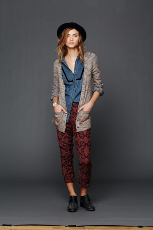 Textured Print Harem Pants