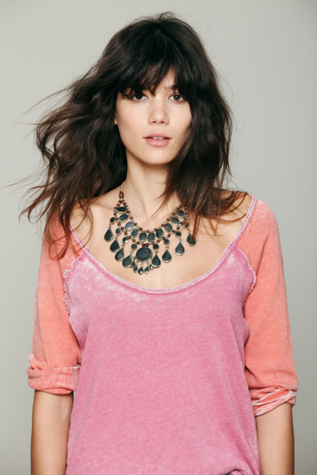 We The Free Long Sleeve Cotton Candy Burnout Top