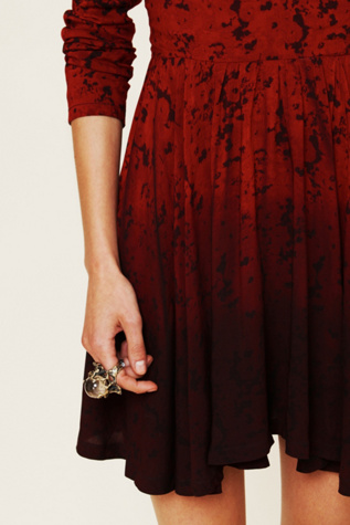 Print Dip Dye Fit and Flare Dress