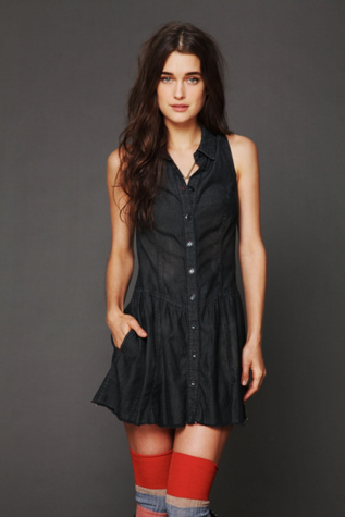 Free People Williamsburg Dropwaist Shirt Dress
