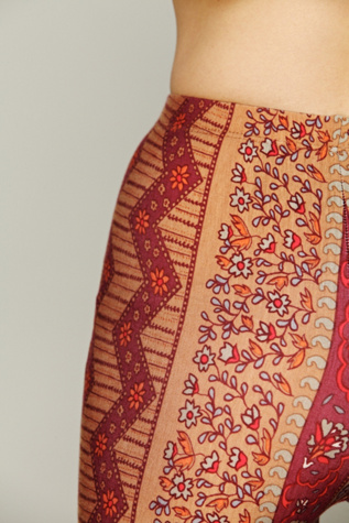 Border Print Bell Bottoms