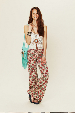 Floral Drawstring Bell Bottoms