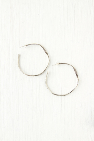 Sterling Distressed Hoop Earring