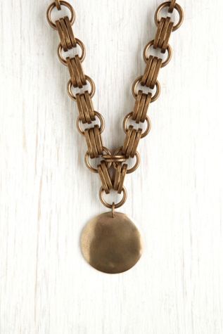 Annie Costello Brown Heavy Chain Medallion in jewelry