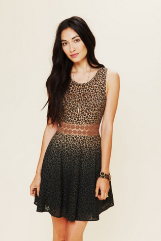 Leopard Daisy Fit and Flare Dress