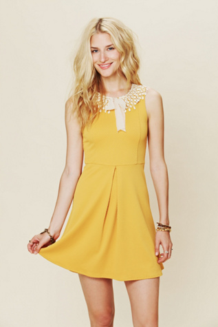 Waffle Knit Collar Dress