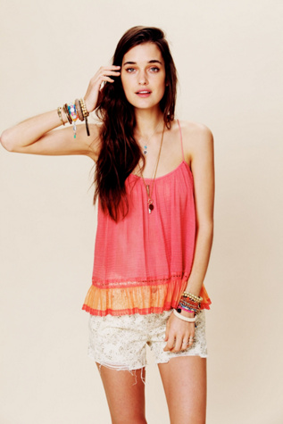 Multi Print Denim Cutoff