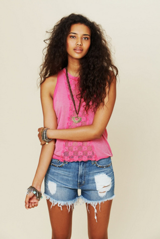 Stud Patch Pocket Embroidered Cutoff