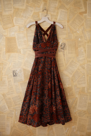 Vintage Batik Printed Maxi Dress