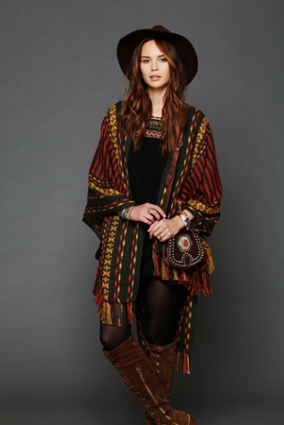 Woven Blanket Poncho