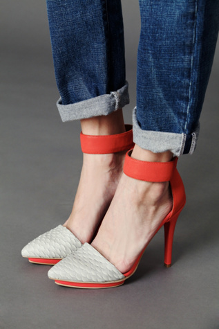 Grey Snake/Orange Leather
