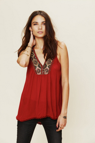 Sleeveless Embroidered Top